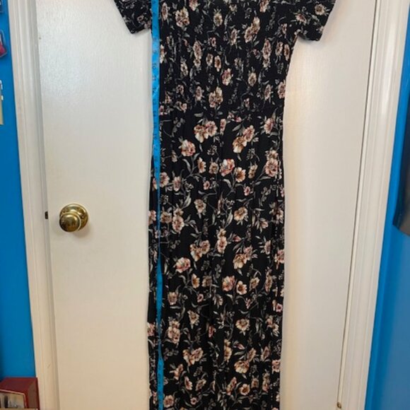 Xhilaration black and floral short sleeve Pants jumpsuit - Picture 10 of 11